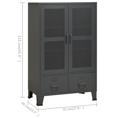 Oppbevaringskiste Industriell antrasitt 70x40x115 cm metall