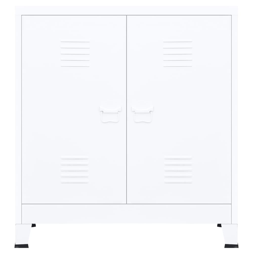 Oppbevaringskiste Industriell Hvit 90x40x100 cm stål