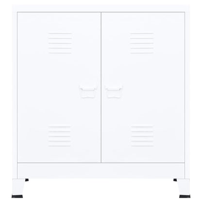 Oppbevaringskiste Industriell Hvit 90x40x100 cm stål