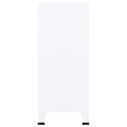 Oppbevaringskiste Industriell Hvit 90x40x100 cm stål