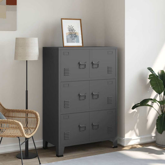 Skap DIV. antrasitt 75x40x115 cm metall