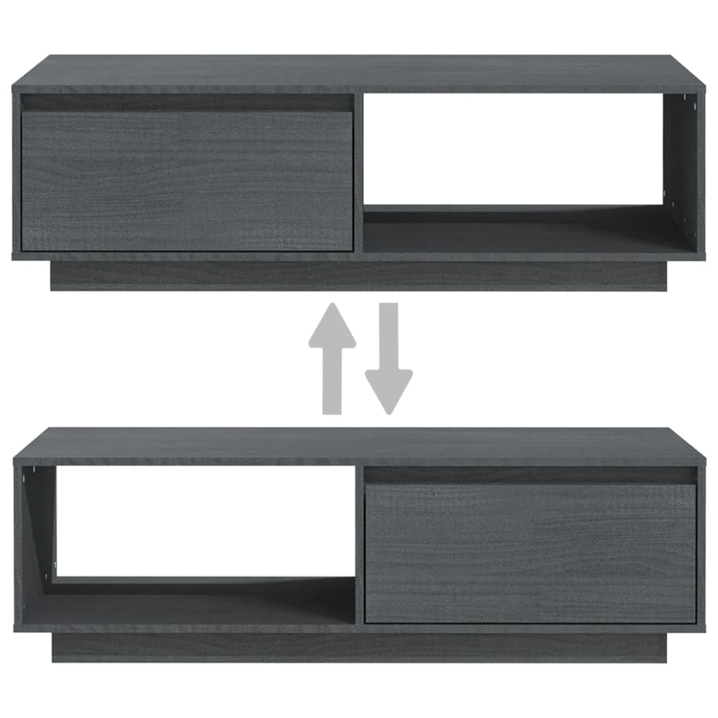 Salongbord Sofabord Grå 110x50x33,5 cm heltre furu