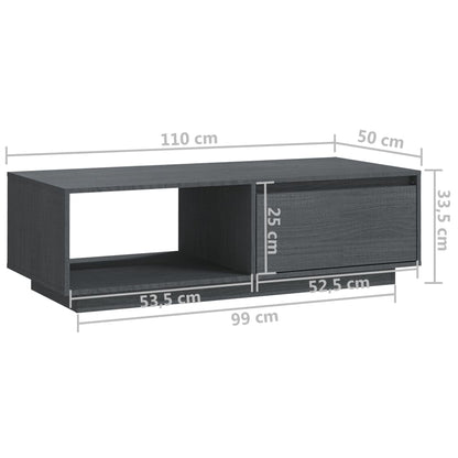 Salongbord Sofabord Grå 110x50x33,5 cm heltre furu