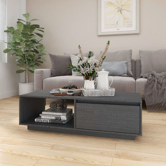 Salongbord Sofabord Grå 110x50x33,5 cm heltre furu
