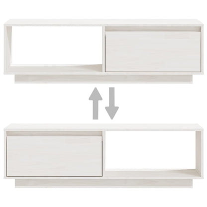 TV-Møbel Hvit Tv-benk 110x30x33,5 cm heltre furu