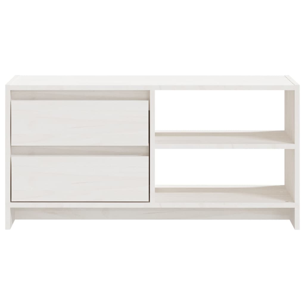TV-Møbel Hvit Tv-benk 80x31x39 cm heltre furu