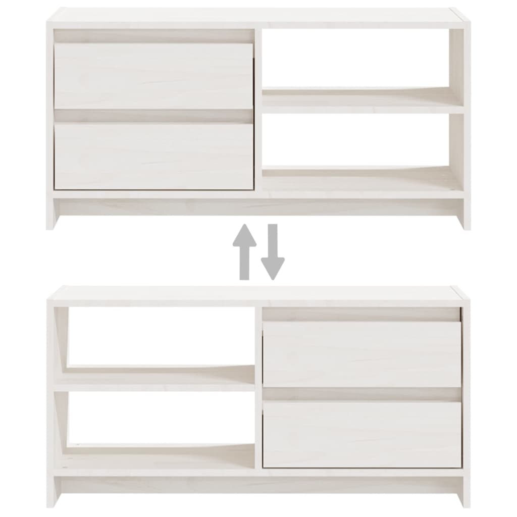 TV-Møbel Hvit Tv-benk 80x31x39 cm heltre furu