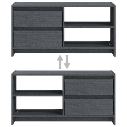 TV-Møbel Grå TV-benk 80x31x39 cm heltre furu