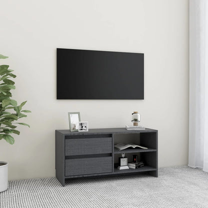 TV-Møbel Grå TV-benk 80x31x39 cm heltre furu