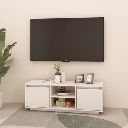 TV-Møbel Hvit Tv-benk 110x30x40 cm heltre furu