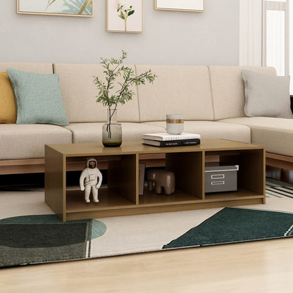 Salongbord Sofabord Tre heltre furu Honningbrun 110x50x34 cm