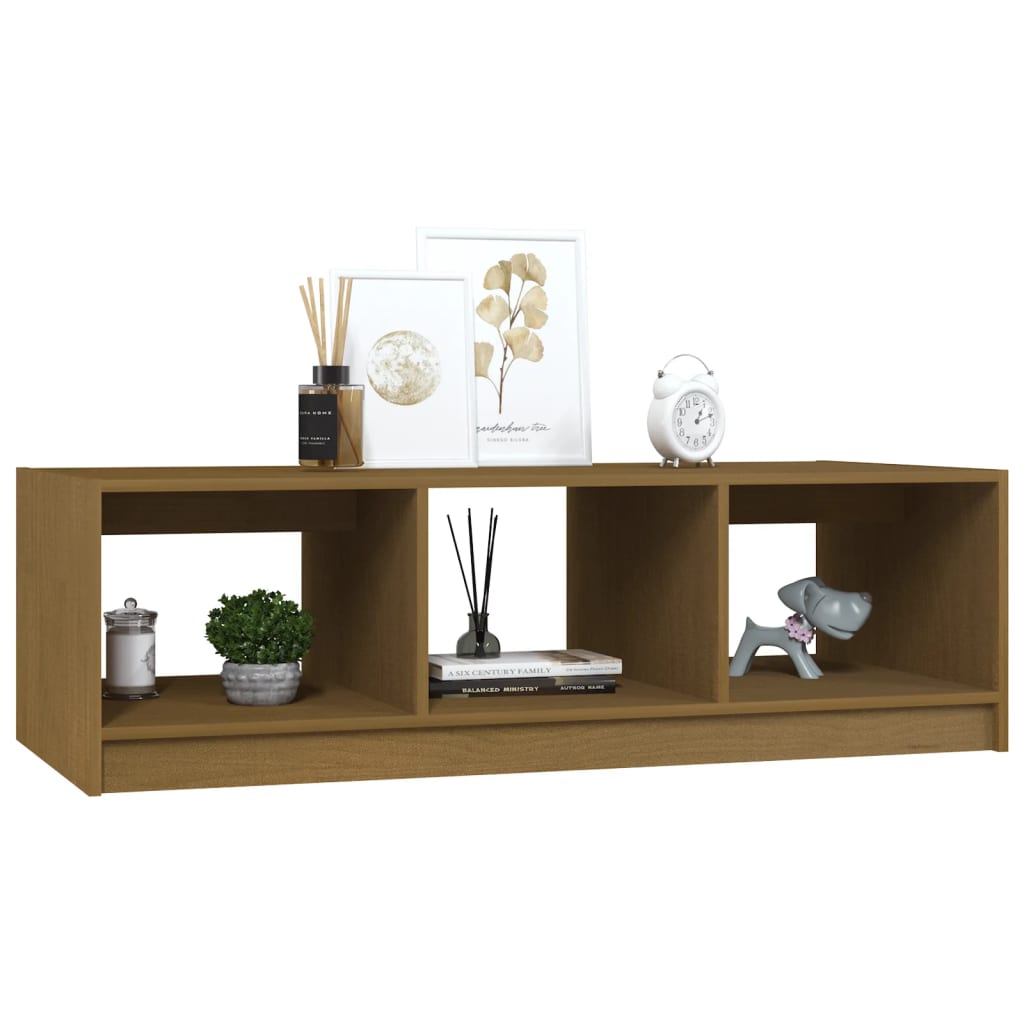 Salongbord Sofabord Tre heltre furu Honningbrun 110x50x34 cm