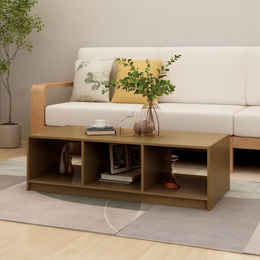 Salongbord Sofabord Tre heltre furu Honningbrun 110x50x34 cm