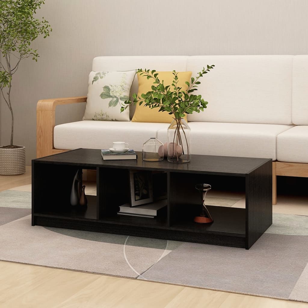Salongbord Sofabord Svart 110x50x34 cm heltre furu