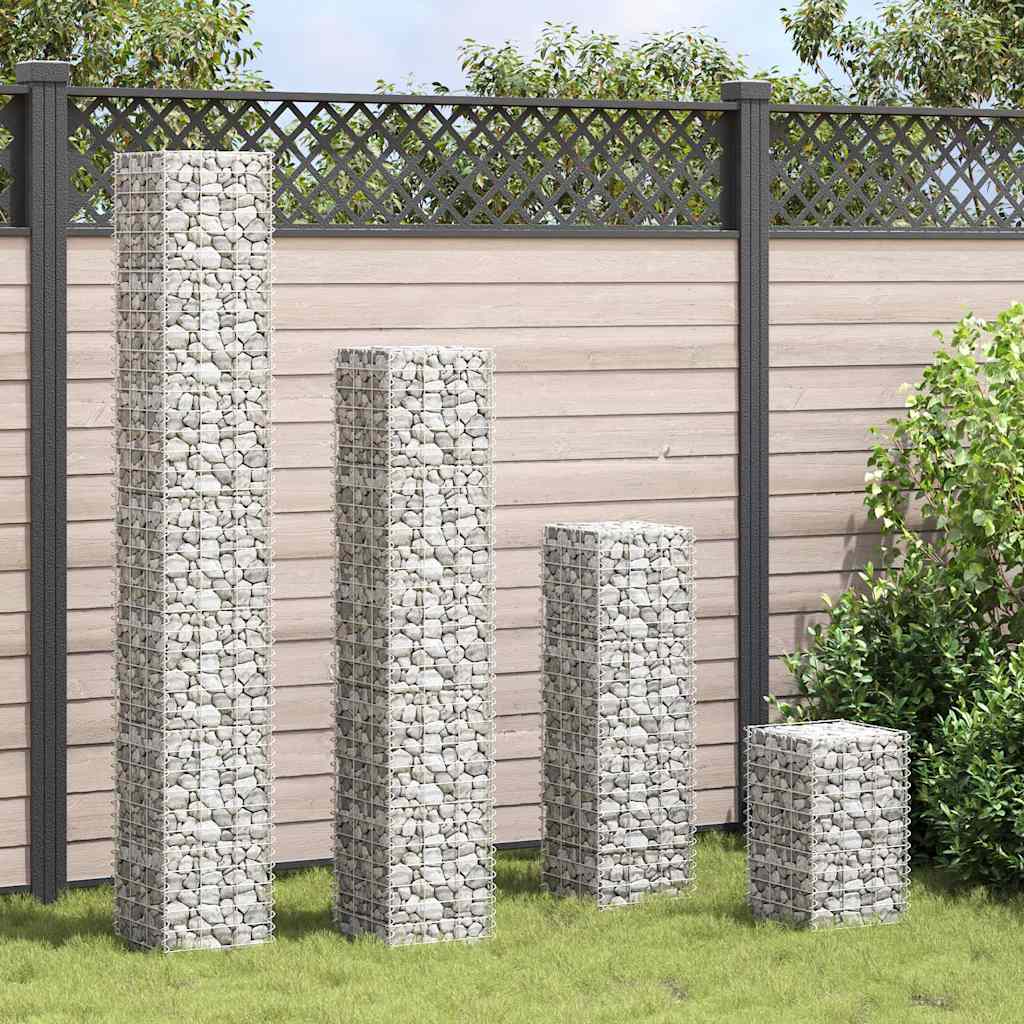 Gabion høybed 4 stk 30x30x50/100/150/200 cm jern