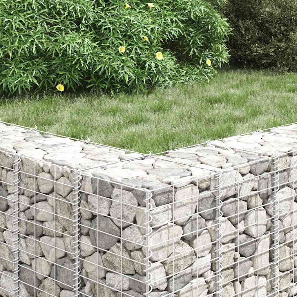 Gabion høybed 4 stk 30x30x50/100/150/200 cm jern