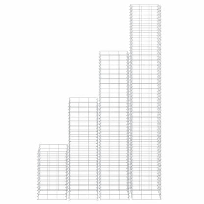 Gabion høybed 4 stk 30x30x50/100/150/200 cm jern