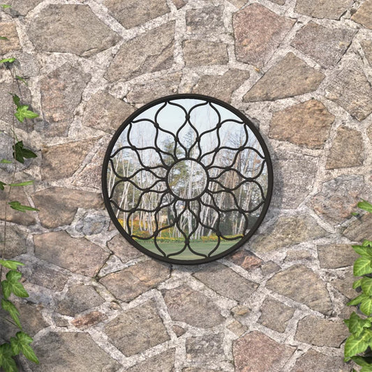 Veggspeil Svart 60x3 cm jern