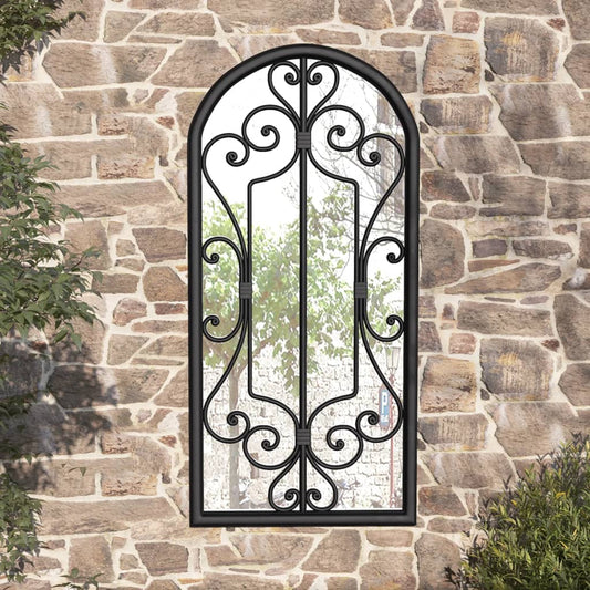 Veggspeil Svart 100x45 cm jern