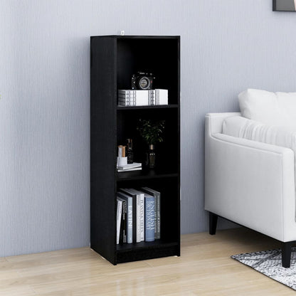 Bokhylle Svart Romdeler 36x33x110 cm heltre furu