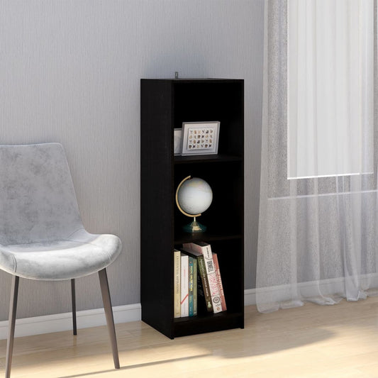 Bokhylle Svart Romdeler 36x33x110 cm heltre furu