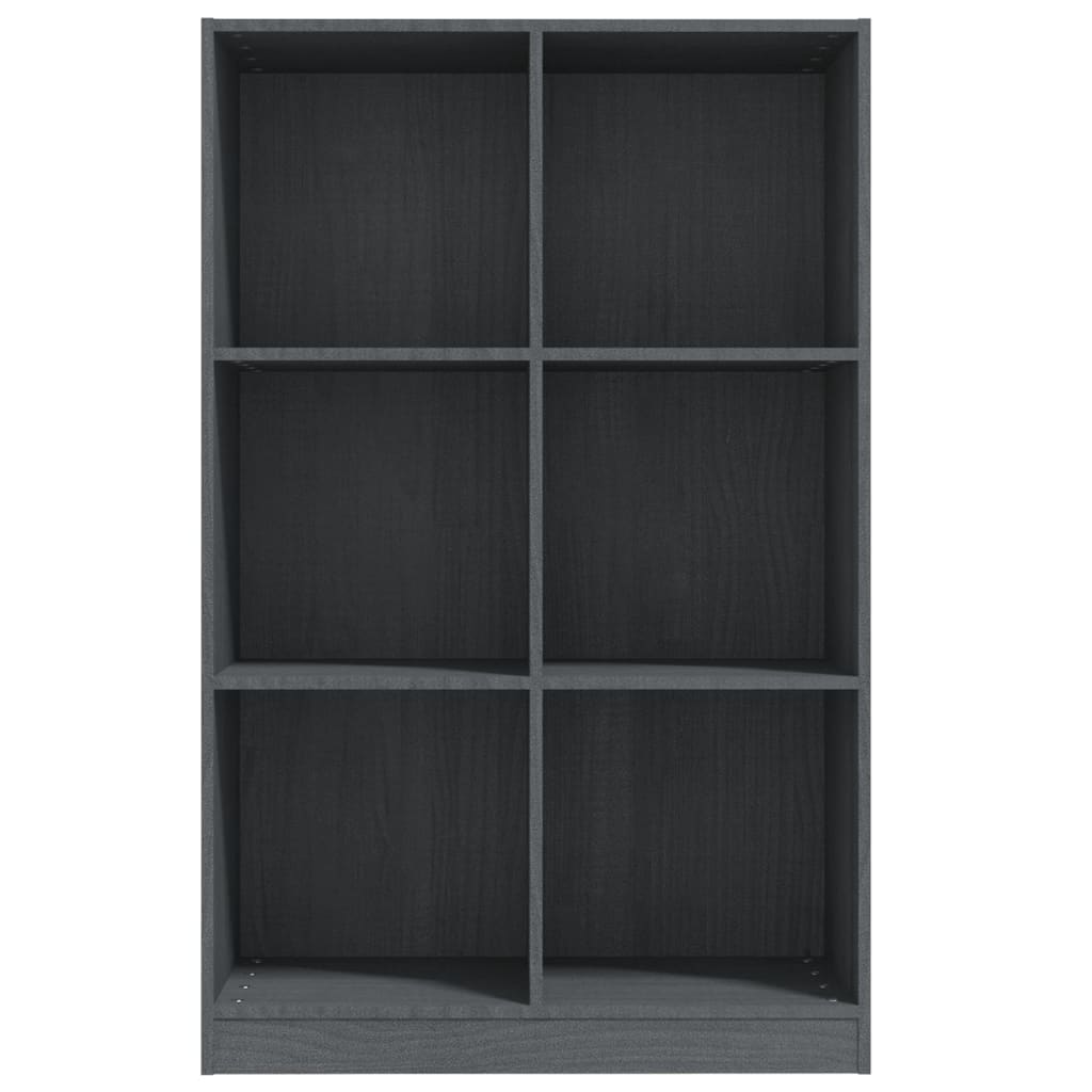 Bokhylle Grå 70x33x110 cm heltre furu