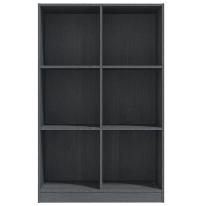 Bokhylle Grå 70x33x110 cm heltre furu