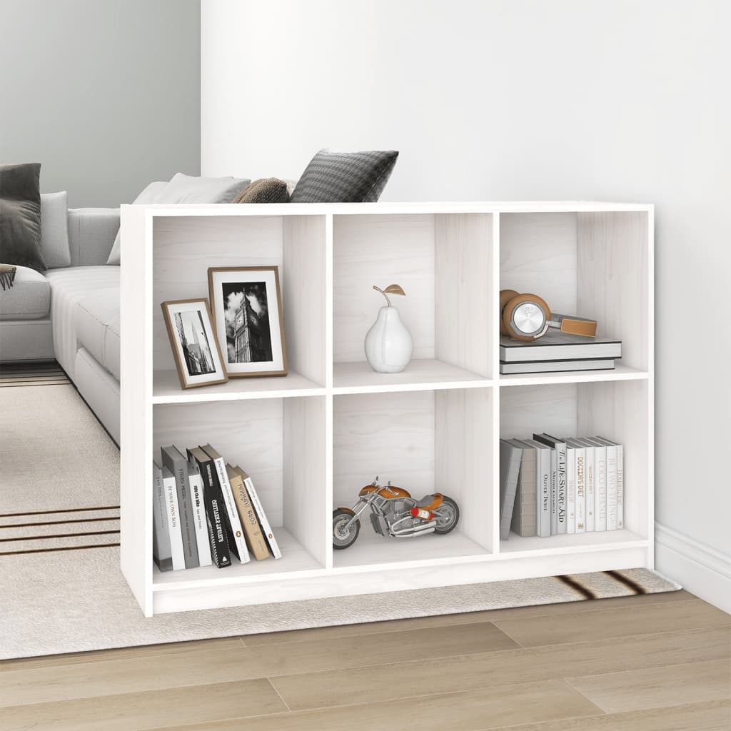 Bokhylle Hvit 104x33x76 cm heltre furu