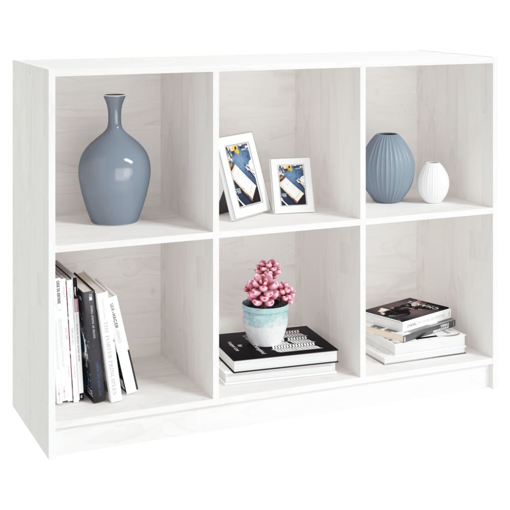 Bokhylle Hvit 104x33x76 cm heltre furu