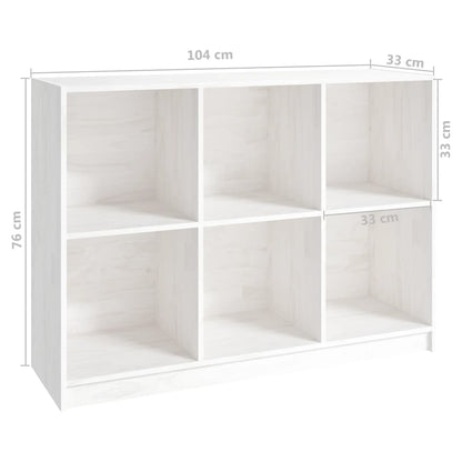Bokhylle Hvit 104x33x76 cm heltre furu