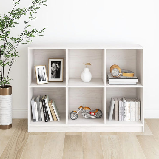 Bokhylle Hvit 104x33x76 cm heltre furu