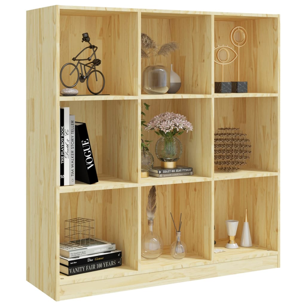 Bokhylle Tre Romdeler 104x33,5x110 cm heltre furu