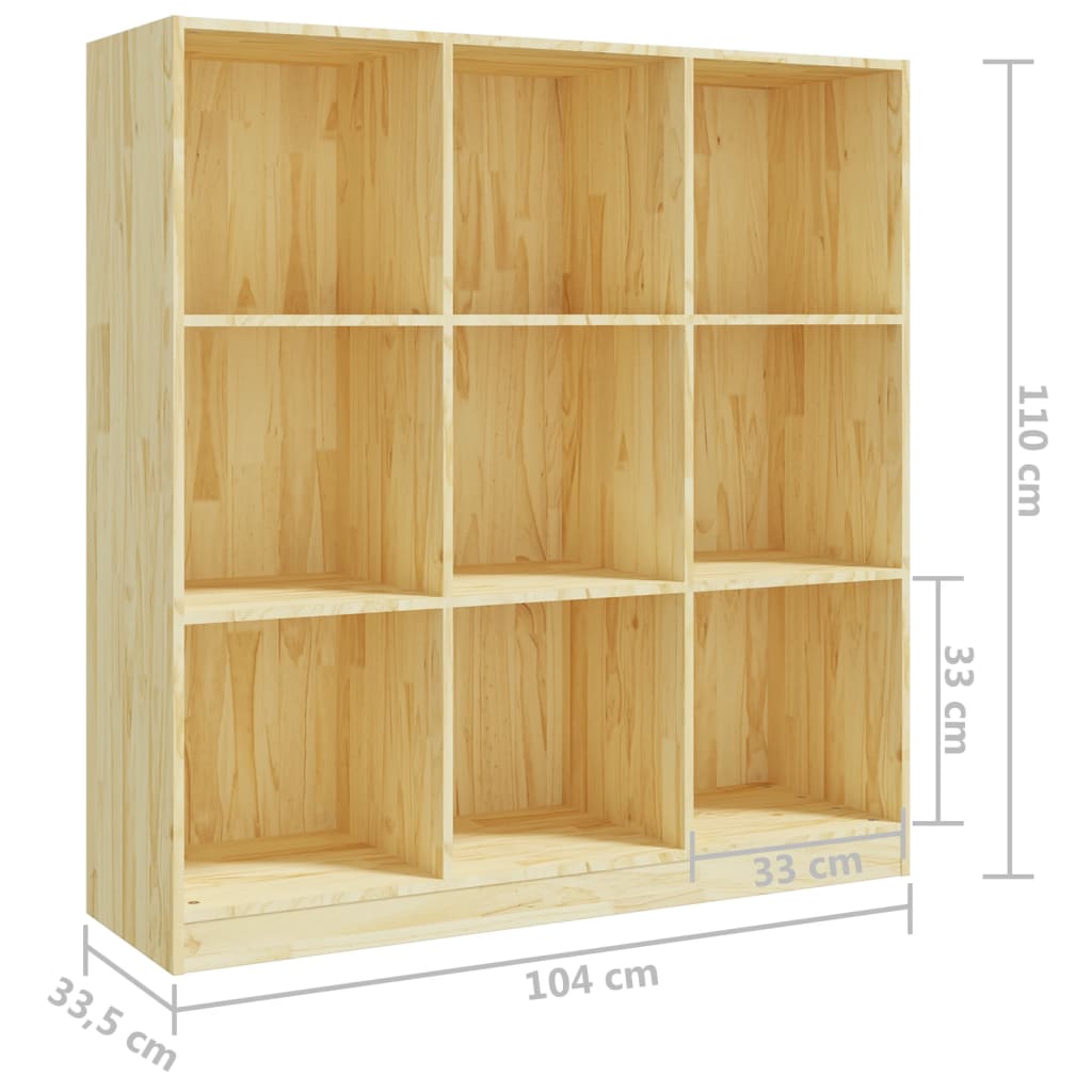 Bokhylle Tre Romdeler 104x33,5x110 cm heltre furu