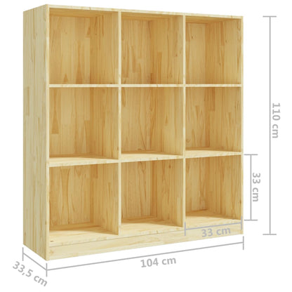 Bokhylle Tre Romdeler 104x33,5x110 cm heltre furu