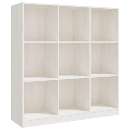 Bokhylle Hvit Romdeler 104x33,5x110 cm heltre furu