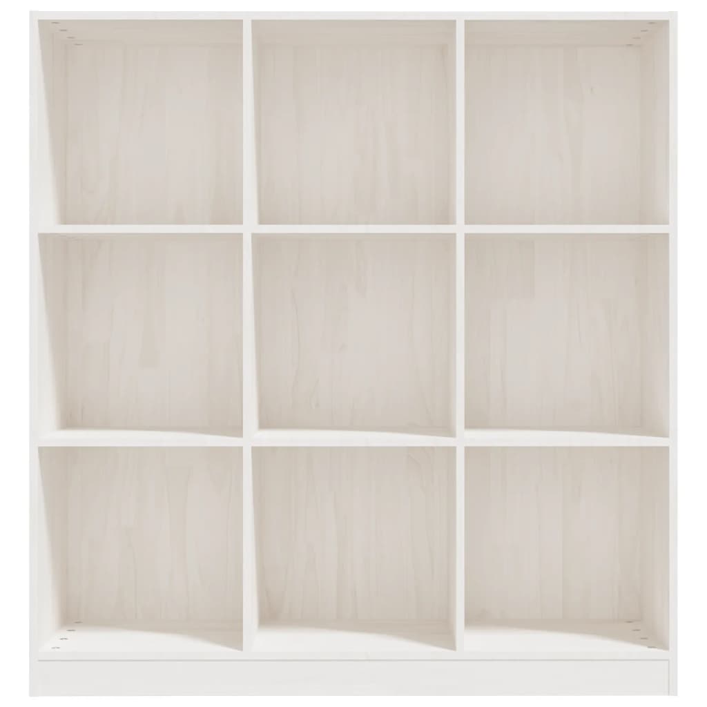 Bokhylle Hvit Romdeler 104x33,5x110 cm heltre furu
