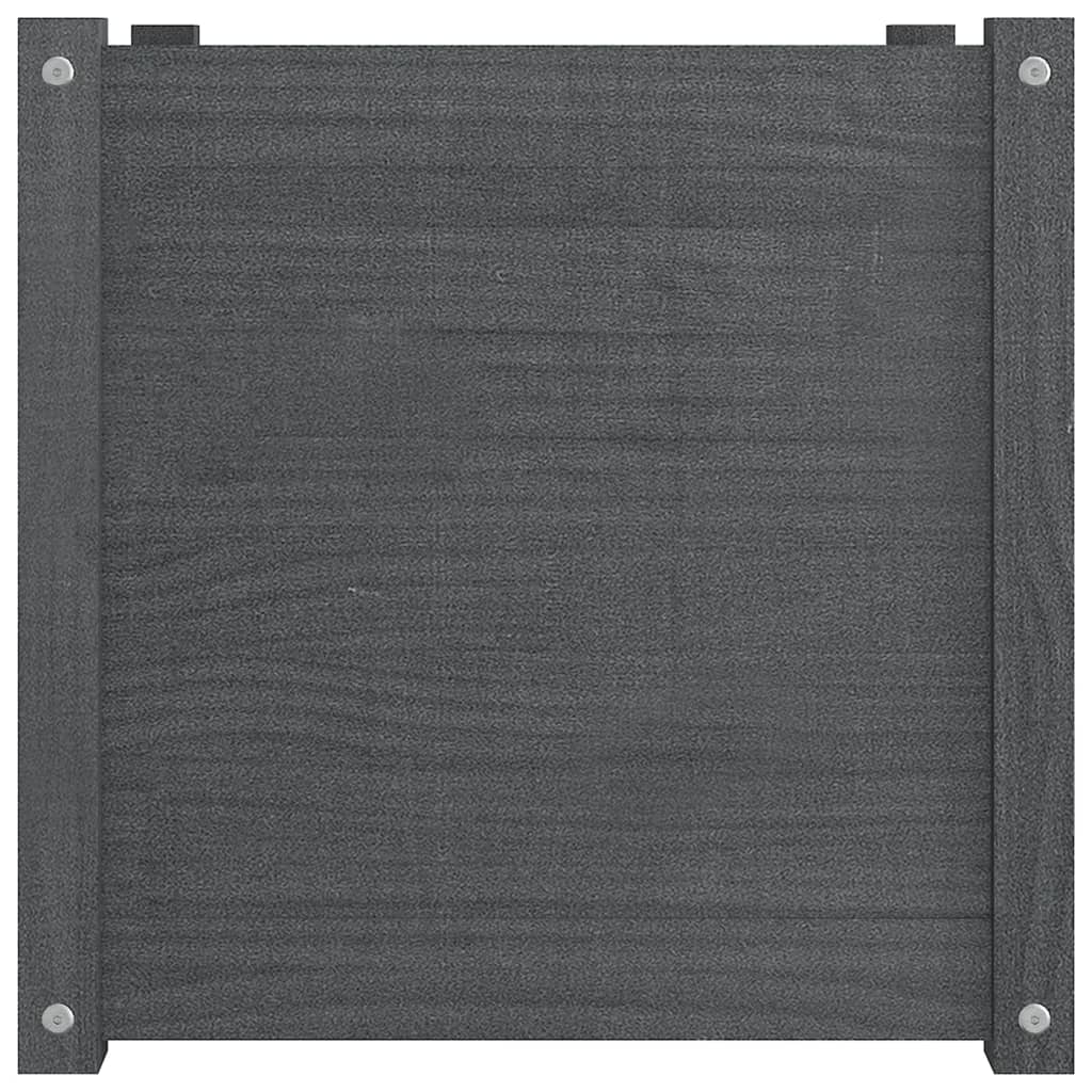 Plantekasser 2 stk grå 50x50x50 cm heltre furu