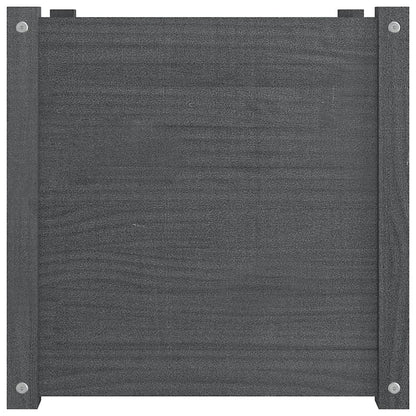 Plantekasser 2 stk grå 50x50x50 cm heltre furu