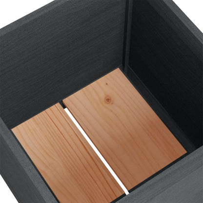 Plantekasser 2 stk grå 50x50x50 cm heltre furu