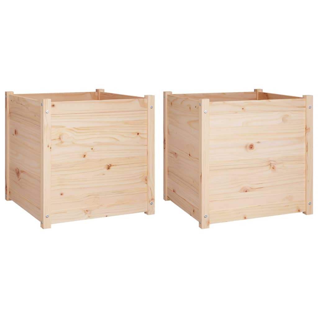Plantekasser 2 stk 60x60x60 cm heltre furu