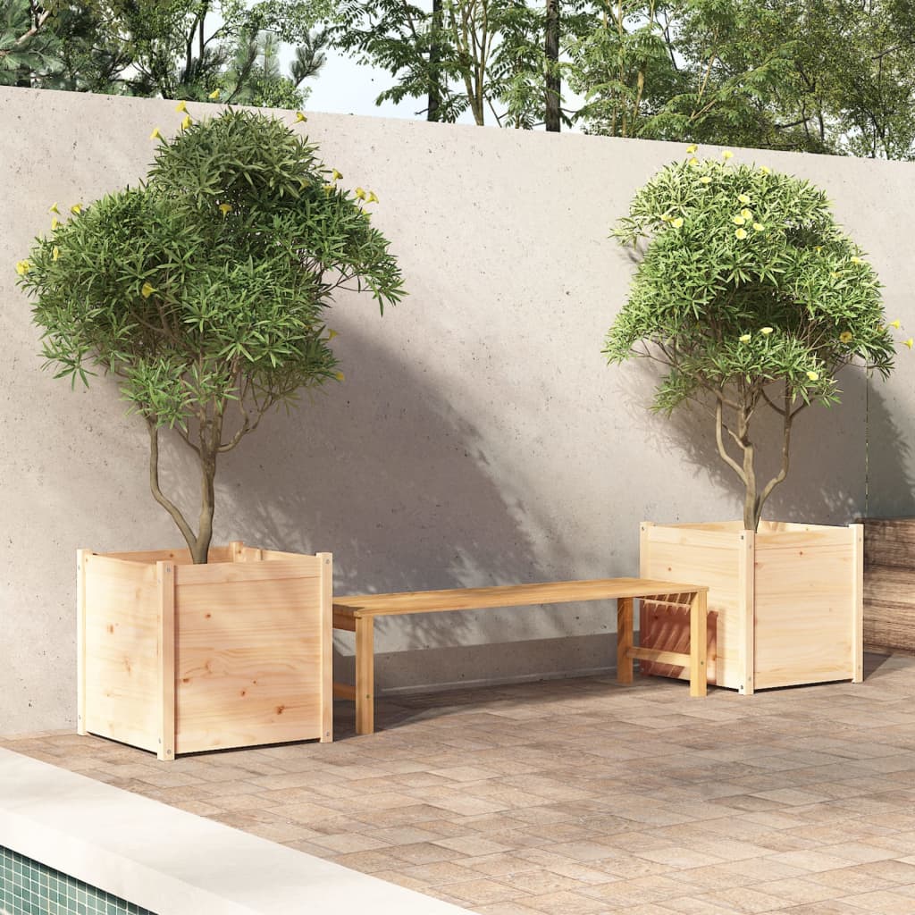 Plantekasser 2 stk 60x60x60 cm heltre furu