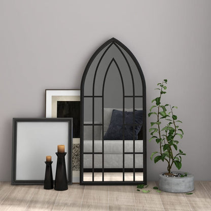 Veggspeil Svart 100x45 cm jern