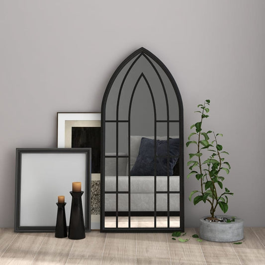 Veggspeil Svart 100x45 cm jern