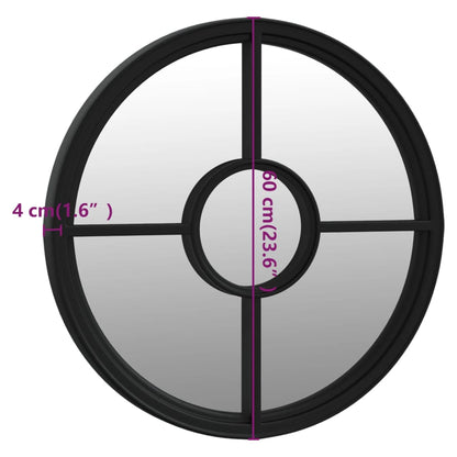 Veggspeil Svart 60x4 cm jern