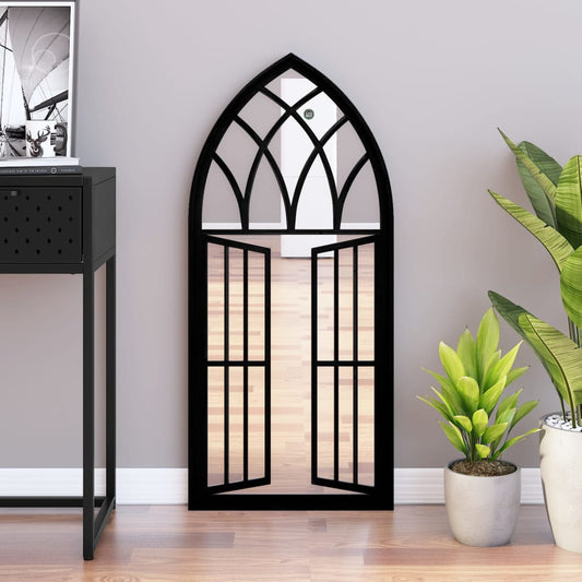 Veggspeil Svart 100x45 cm jern