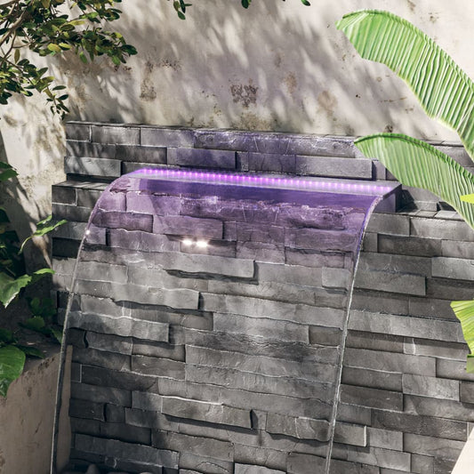 Vannfall med RGB LED akryl 108 cm
