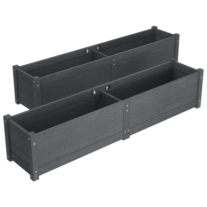 Høybed 2 stk grå 150x31x31 cm heltre furu