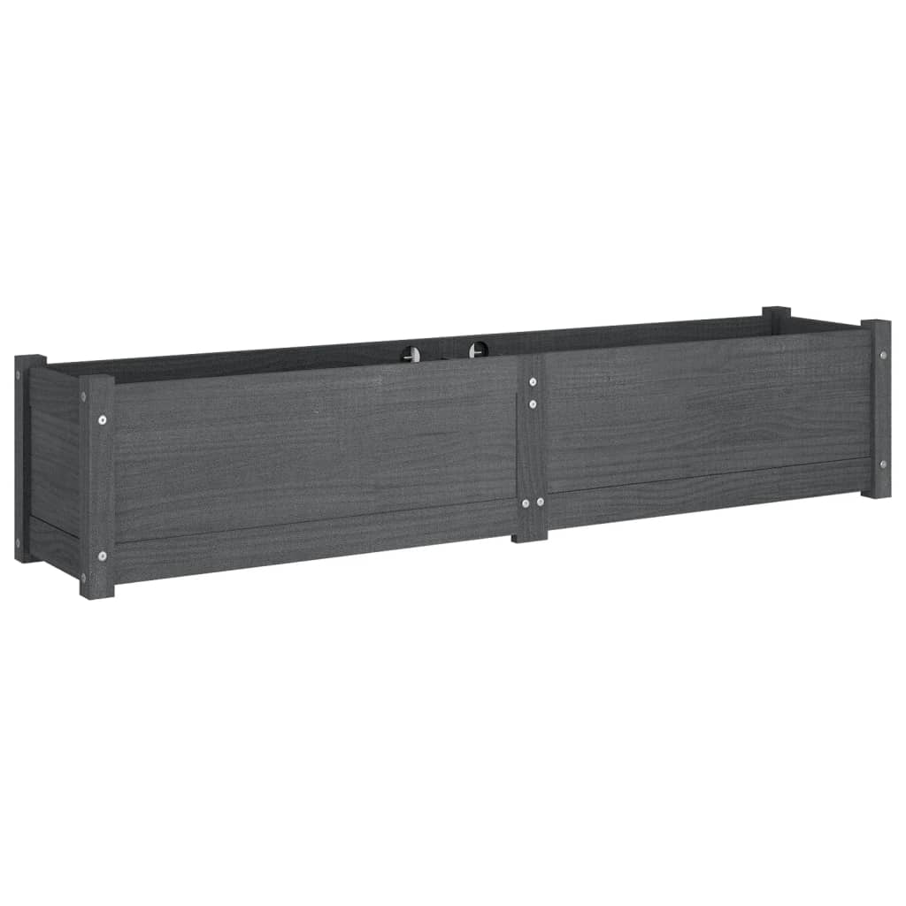 Høybed 2 stk grå 150x31x31 cm heltre furu