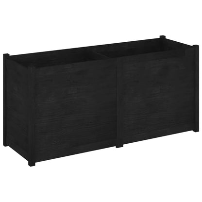 Plantekasse 150x50x70 cm heltre furu svart