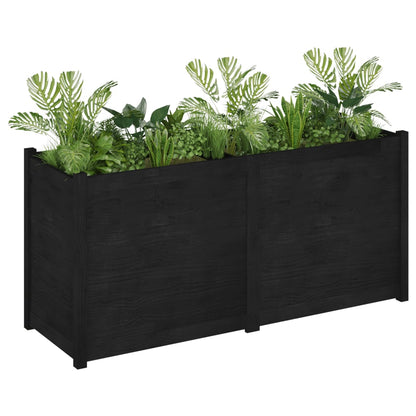 Plantekasse 150x50x70 cm heltre furu svart